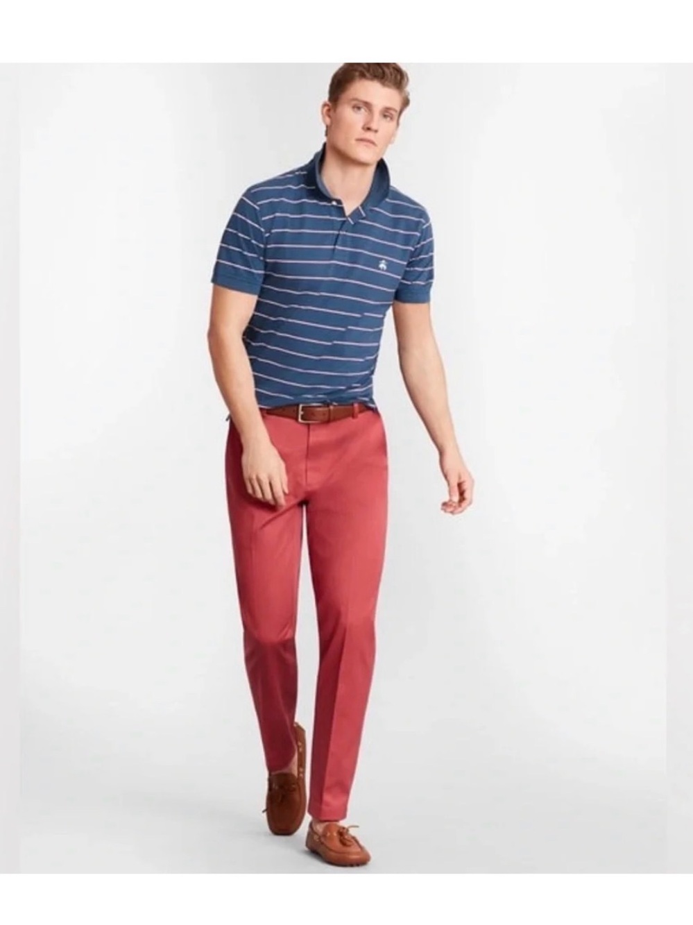 Men's Red Chino Pants - Classic Straight Fit